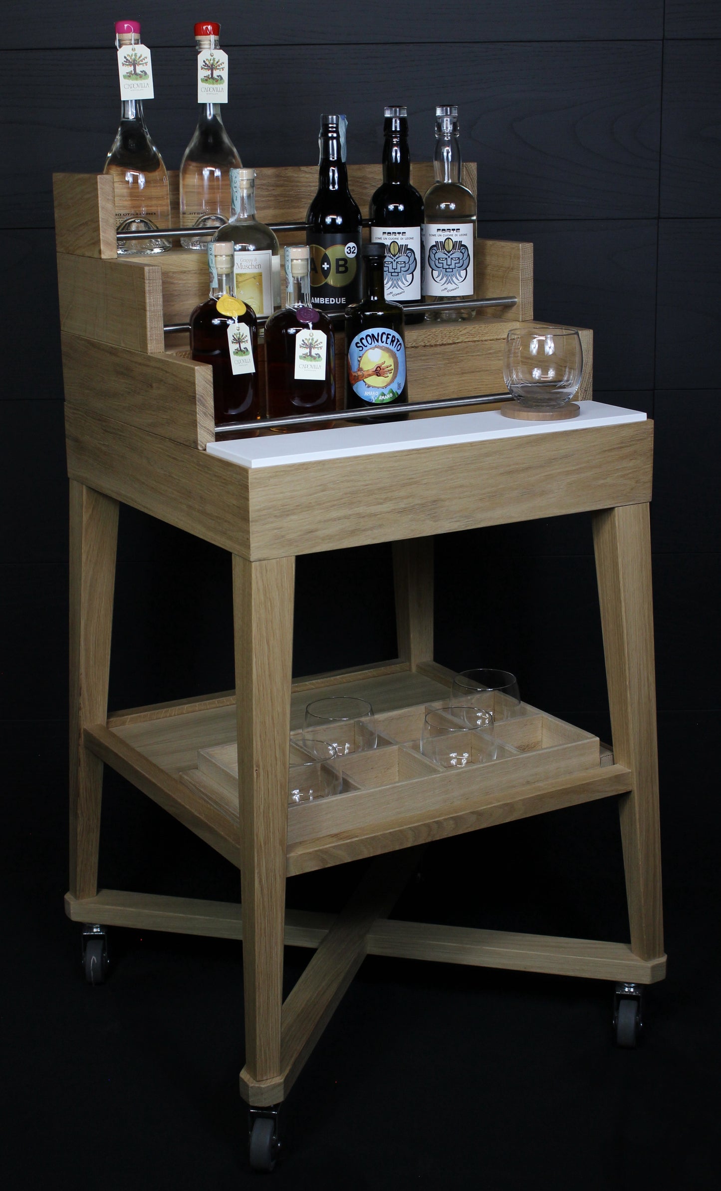 Carrello SPIRITS TROLEY OAK WOOD 2