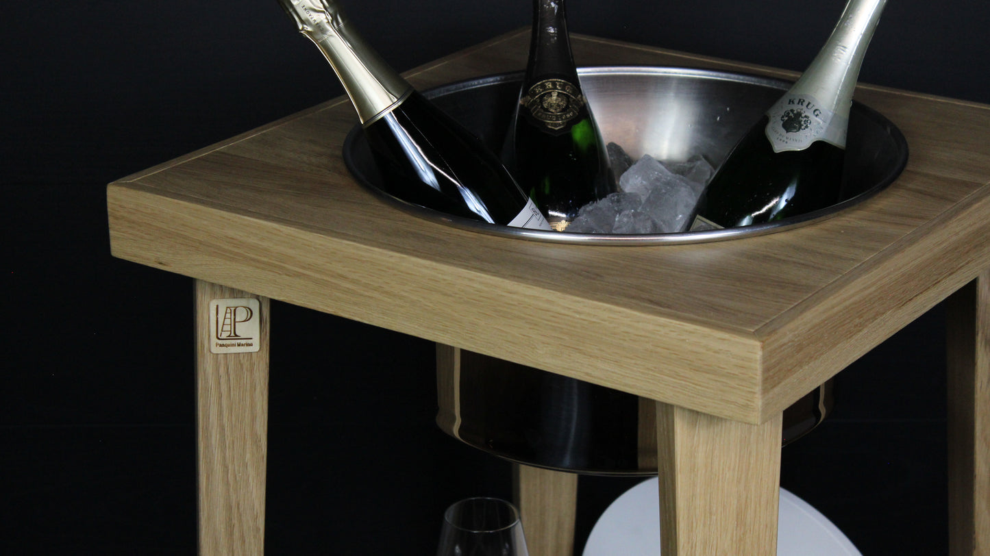 Carrello WINE TROLEY OAK WOOD 1