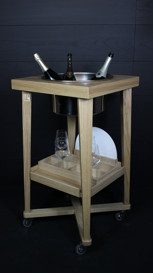 Carrello WINE TROLEY OAK WOOD 1