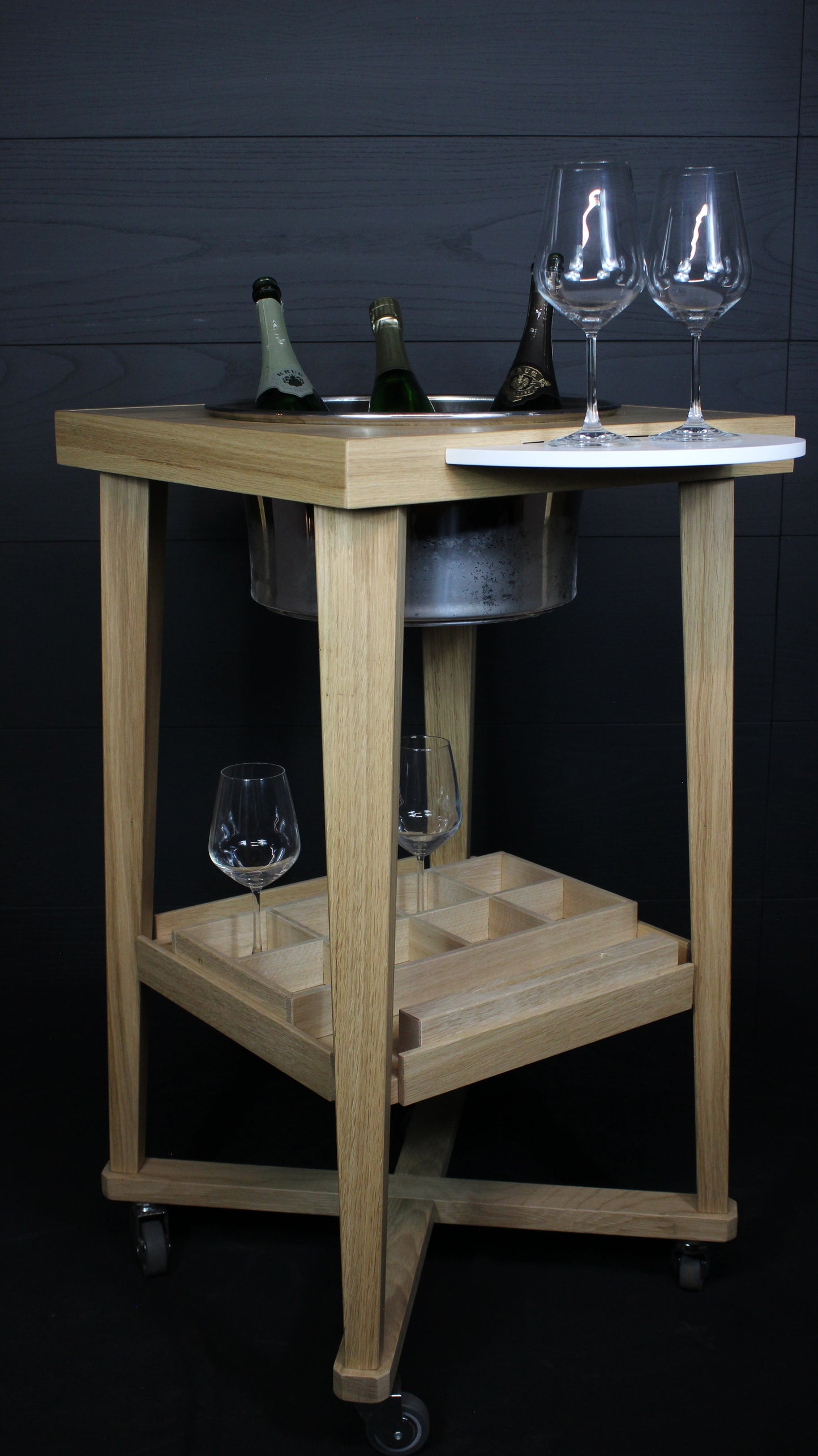 Carrello WINE TROLEY OAK WOOD 1