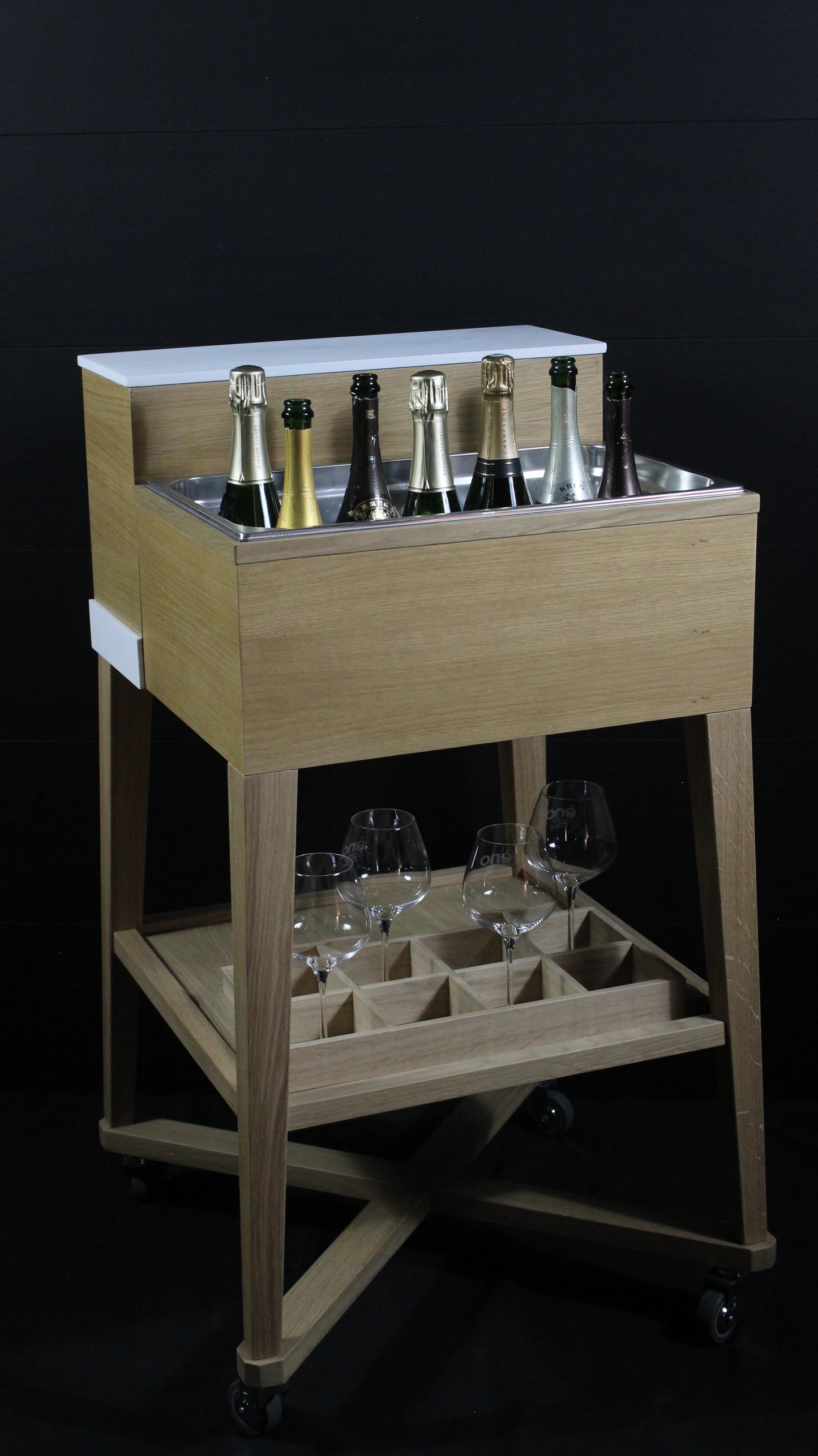 Carrello WINE TROLEY OAK WOOD 3