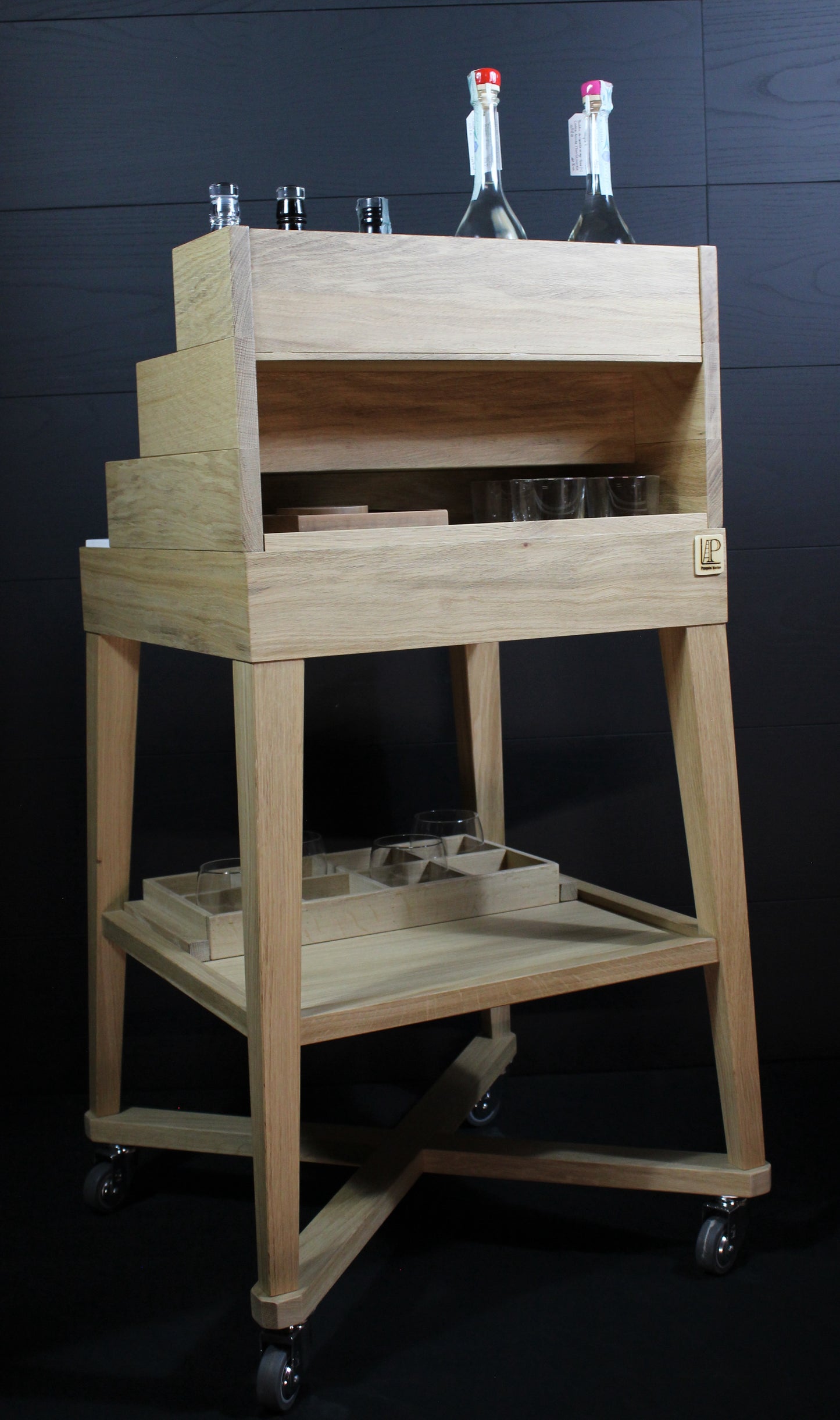 Carrello SPIRITS TROLEY OAK WOOD 2
