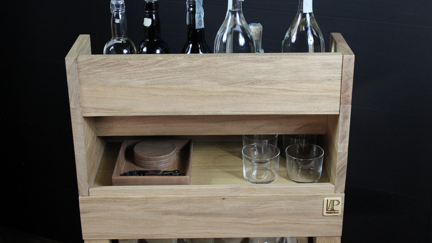 Carrello WINE TROLEY OAK WOOD 3